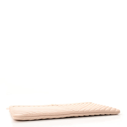 Chanel Caviar Chevron Quilted Large Cosmetic Case Light Pink 4 of 11