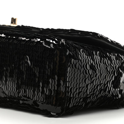 Chanel Sequin Medium Single Flap Black 10 of 10