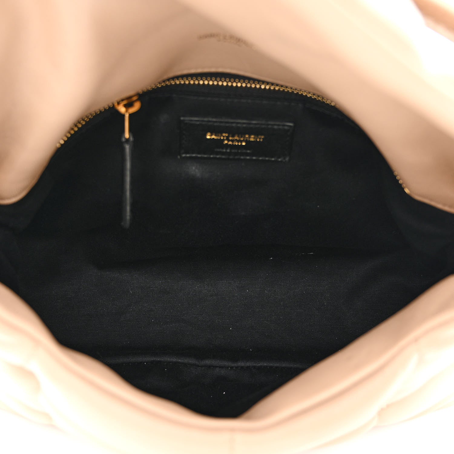 Saint Laurent Lambskin Quilted Small Loulou Puffer Monogram Chain Satchel Dark Beige 5 of 9
