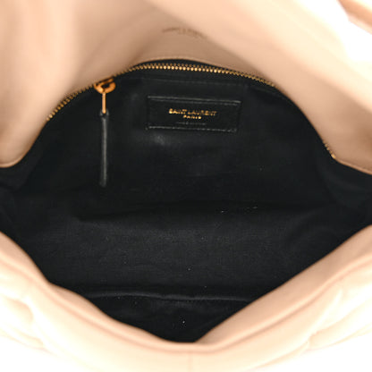 Saint Laurent Lambskin Quilted Small Loulou Puffer Monogram Chain Satchel Dark Beige 5 of 9