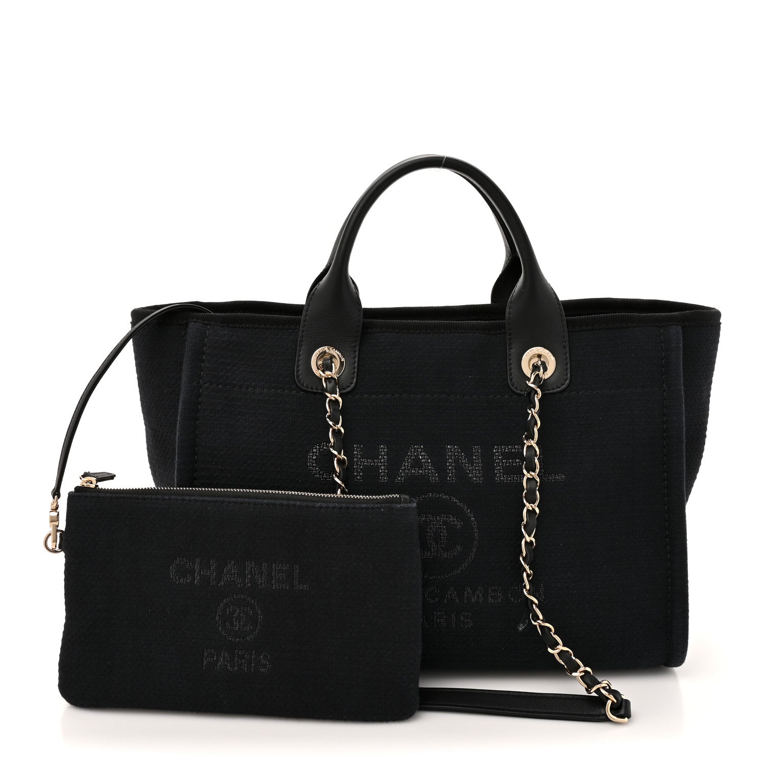 Chanel Mixed Fibers Small Deauville Tote Black 3 of 13