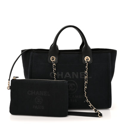 Chanel Mixed Fibers Small Deauville Tote Black 3 of 13