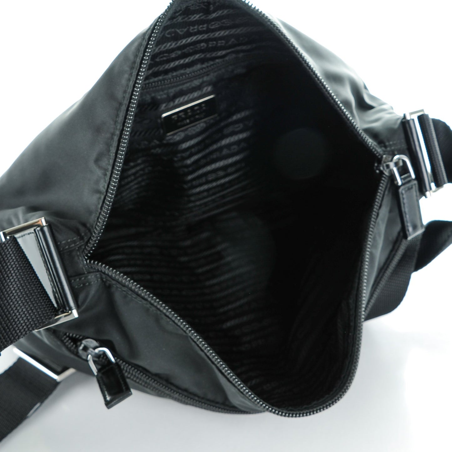 Nylon Vela Flat Messenger Bag Black