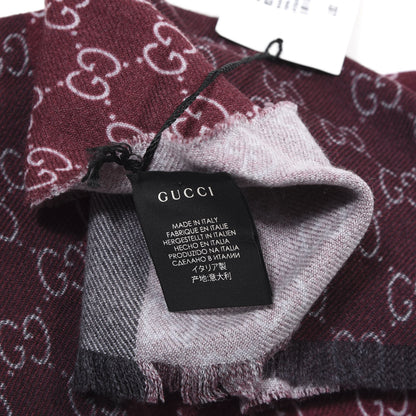 Gucci Wool GG Monogram Newov Scarf Lacquer Beige 3 of 4