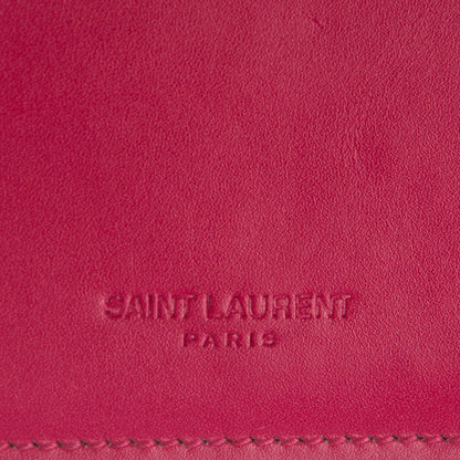 Saint Laurent Calfskin 5 Fragments Zip Pouch Card Holder Lipstick Fuchsia 6 of 8