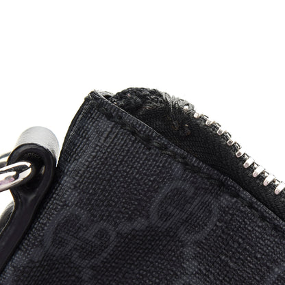 Gucci Soft GG Supreme Monogram Appia Calfskin Web East West Messenger Bag Black Grey 11 of 12