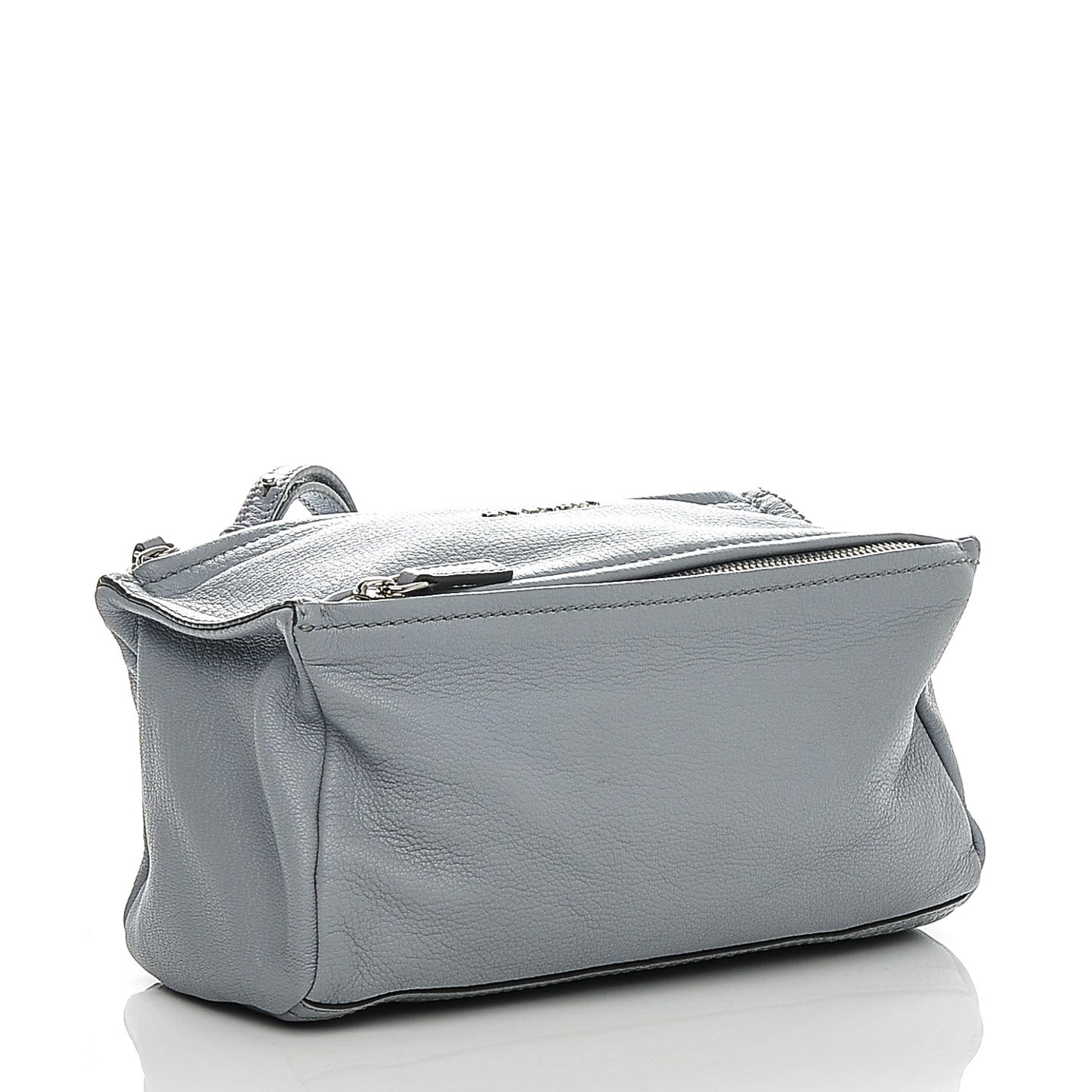 Grained Calfskin Mini Pandora Light Grey