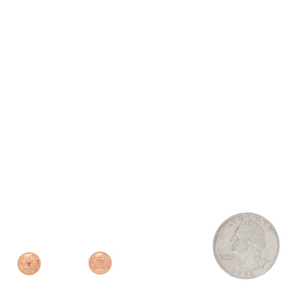 Hermes 18K Rose Gold TPM Ex-Libris Stud Earrings 2 of 5