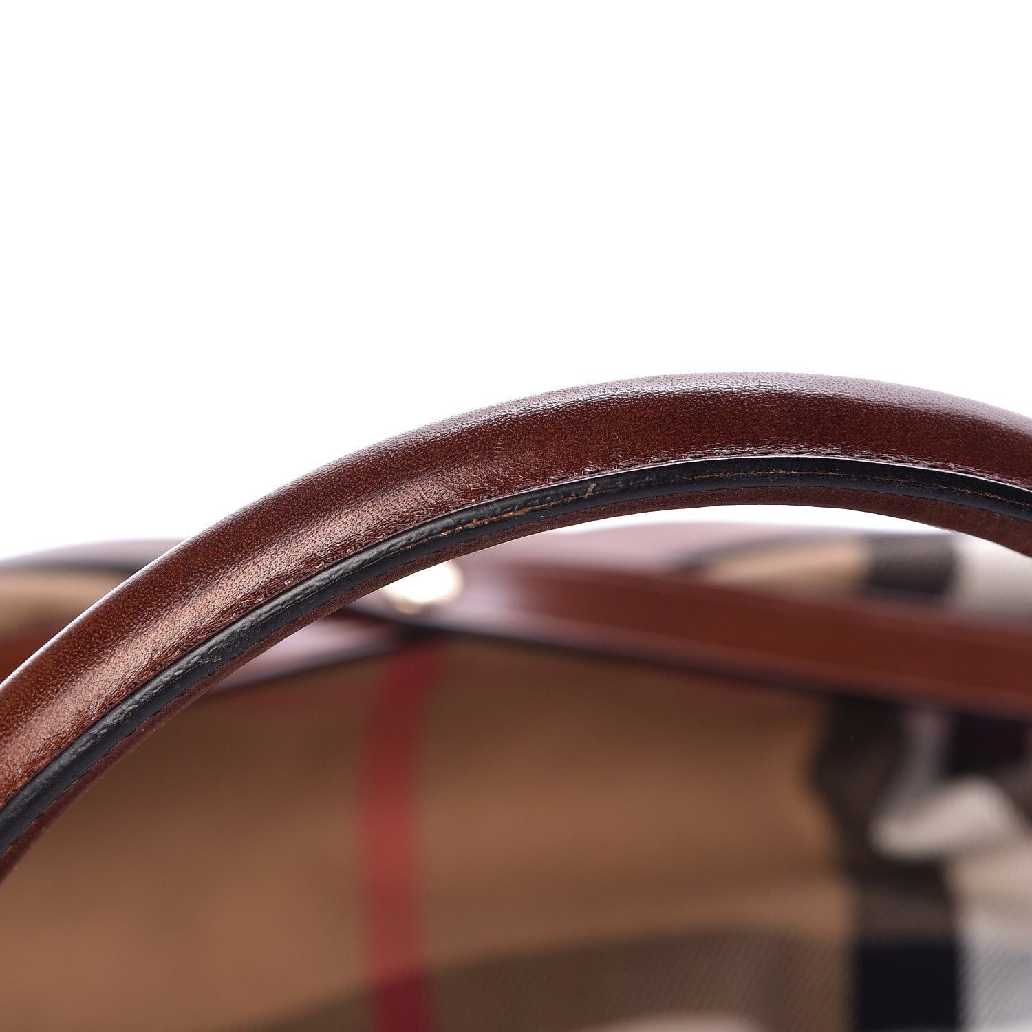 Burberry House Check Bridle Calfskin Medium Lynher Tote Dark Tan 15 of 21