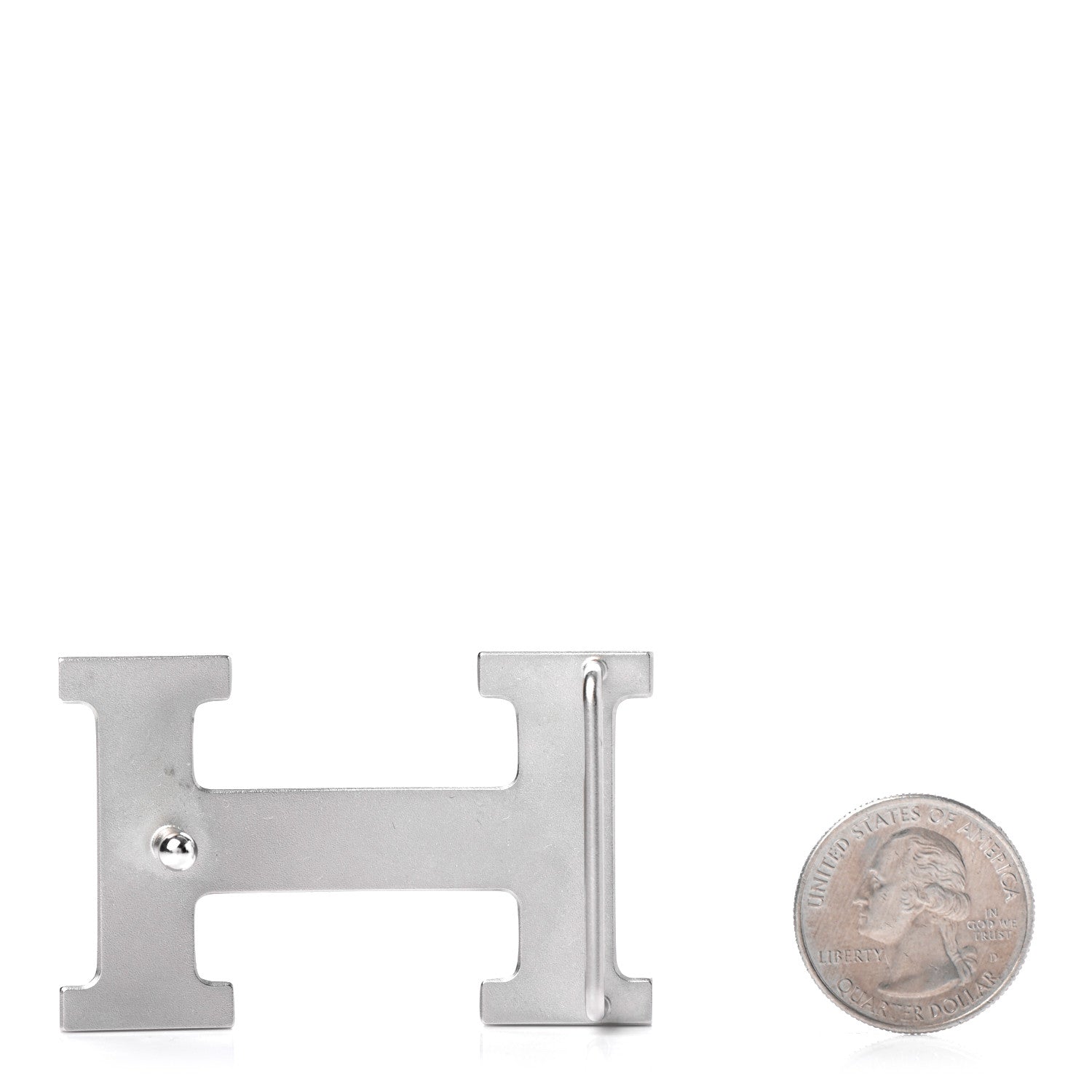 Hermes Palladium Guilloche 32mm H Belt Buckle 2 of 3