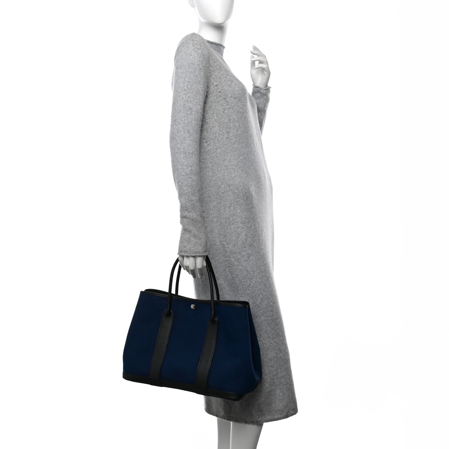 Hermes Toile Vache Country Garden Party Tote 36 MM Bleu De Malte Black 2 of 9