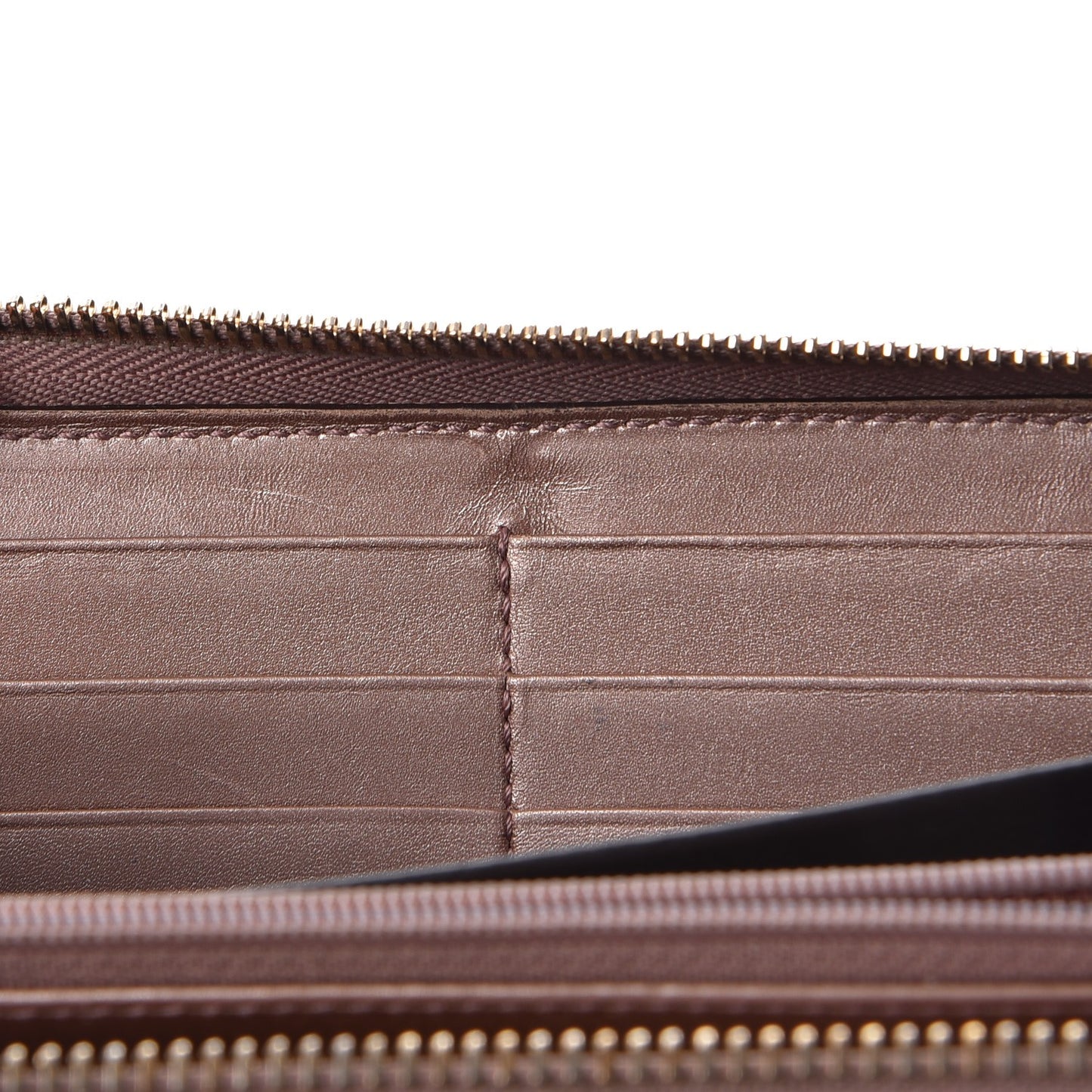 Metallic Microguccissima Zip Around Heart Wallet Pink