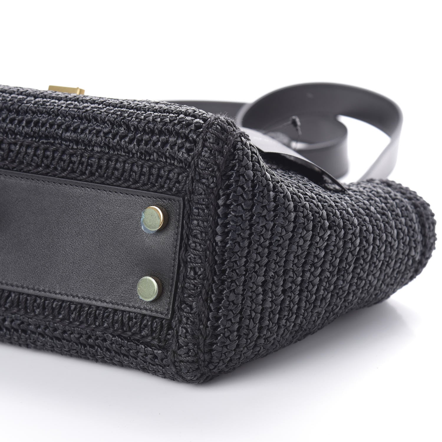 Saint Laurent Raffia Baby Monogram Downtown Cabas Black 9 of 9