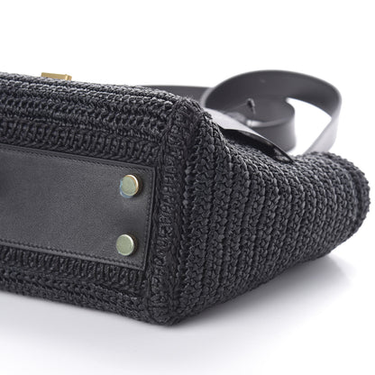 Saint Laurent Raffia Baby Monogram Downtown Cabas Black 9 of 9