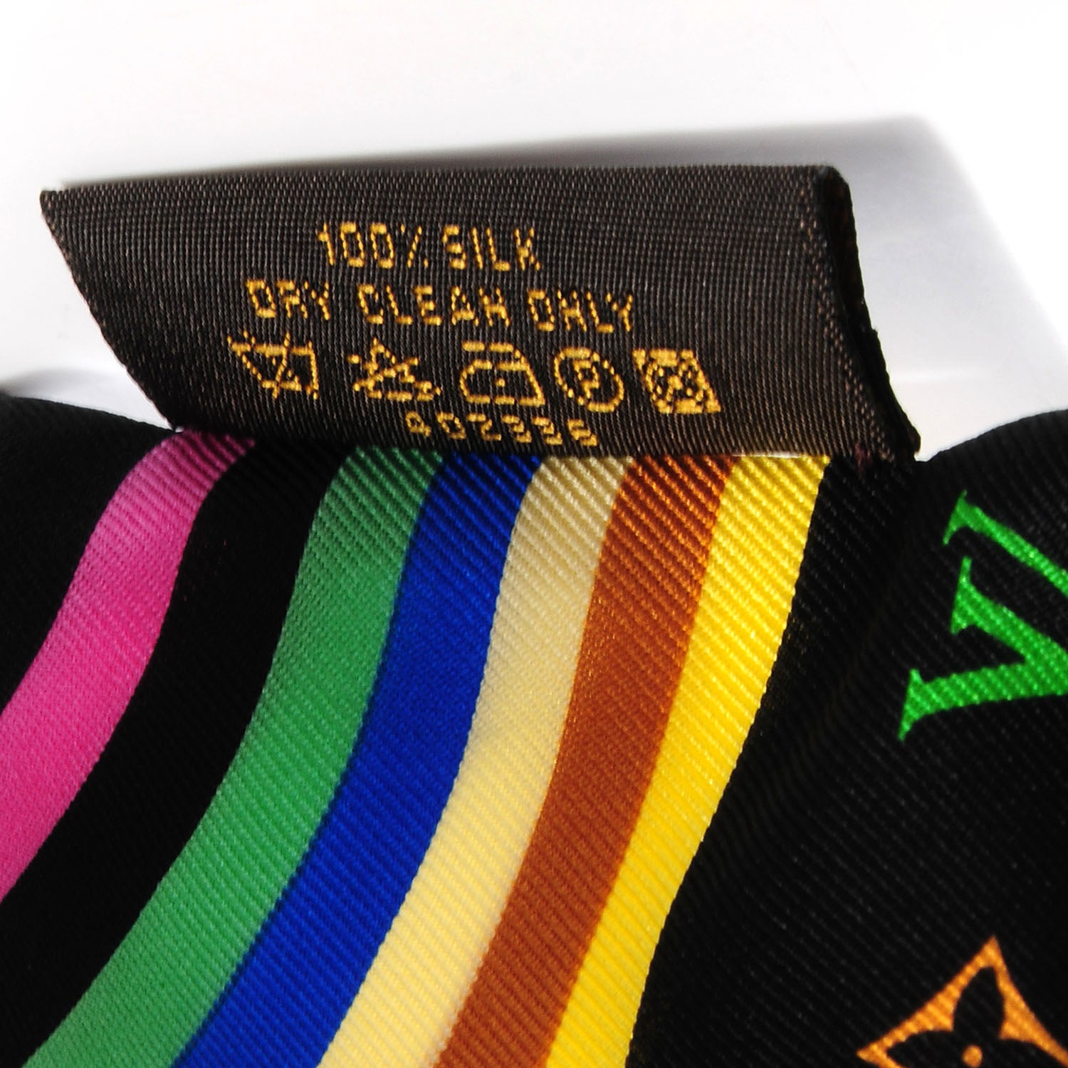 Louis Vuitton Silk Monogram Multicolor Bandeau Black 4 of 6