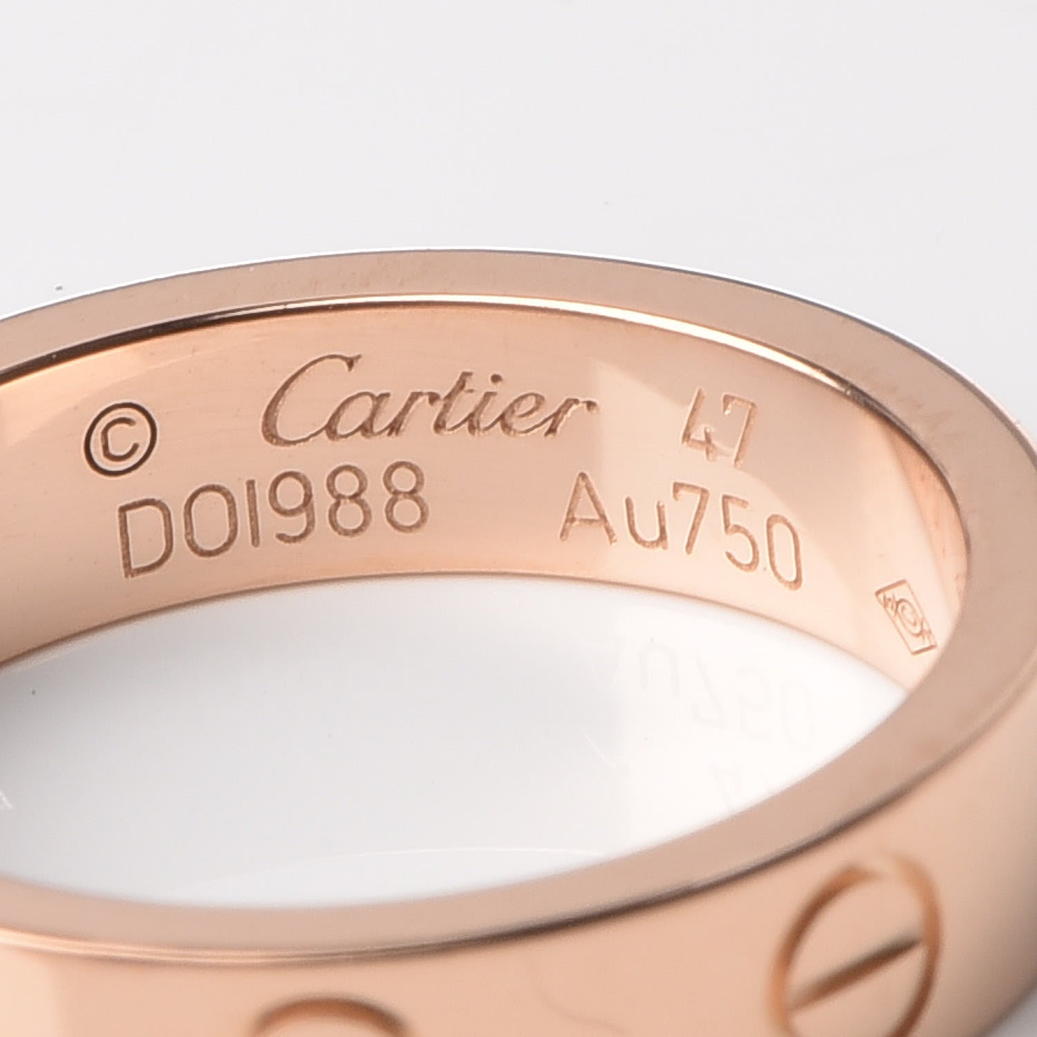 Cartier 18K Pink Gold Diamond 4mm LOVE Wedding Band Ring 47 4 5 of 8