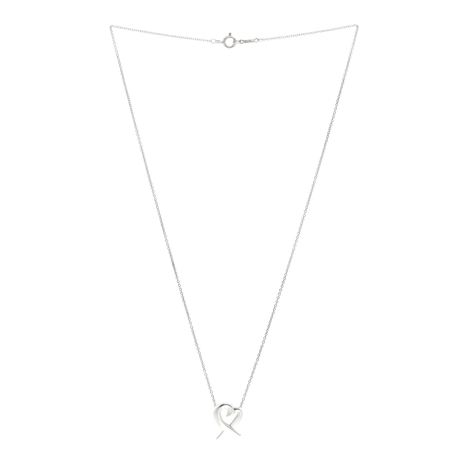Tiffany Sterling Silver Paloma Picasso Loving Heart Pendant Necklace 3 of 6