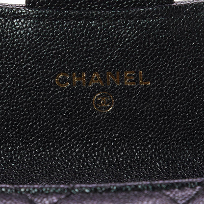 Chanel Iridescent Caviar Quilted Flap Card Holder Wallet Black 6 of 8
