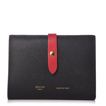 Celine Grained Calfskin Medium Multifunction Strap Wallet Black 1 of 12