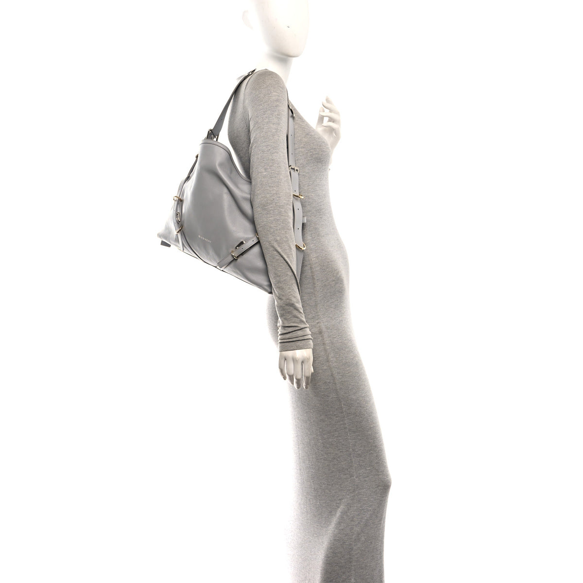Calfskin Medium Voyou Bag Light Grey