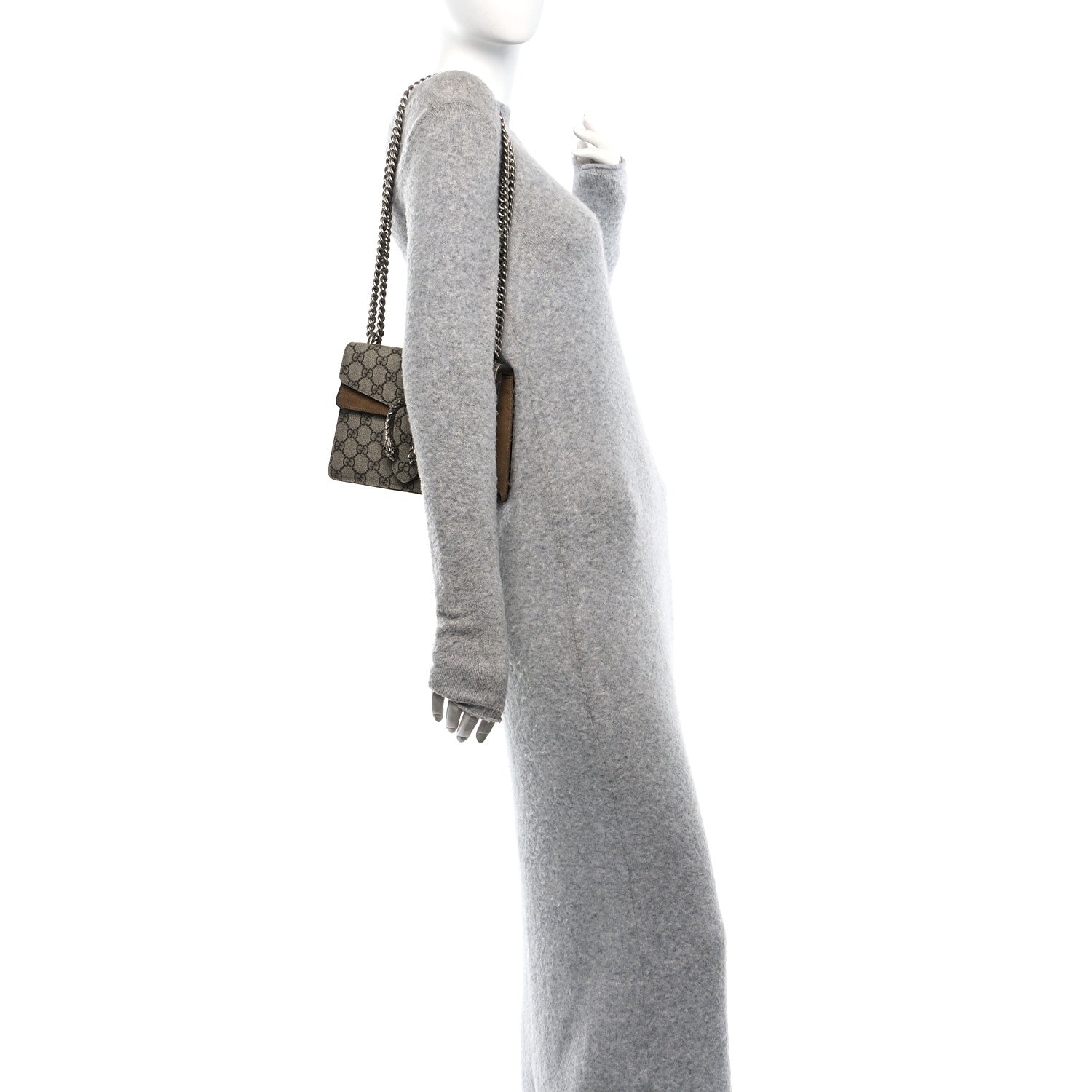 Gucci GG Supreme Monogram Mini Dionysus Shoulder Bag Taupe 2 of 16