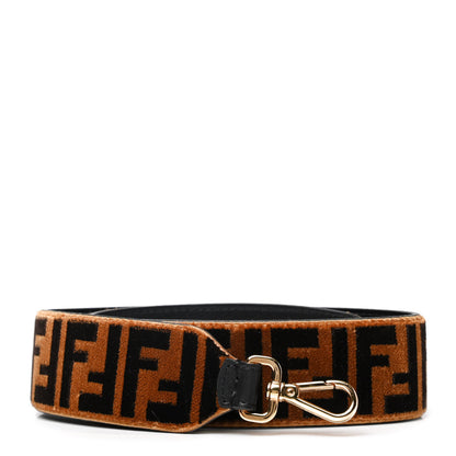 Fendi Velvet Tapestry FF Strap You Tobacco 1 of 4