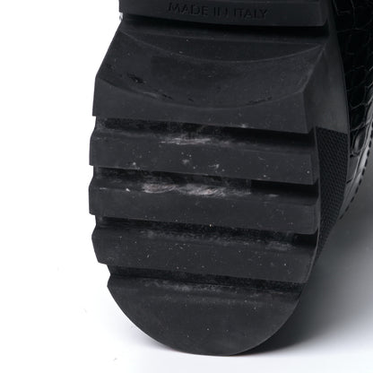 Louis Vuitton Suede Calfskin Crocodile Embossed Patent Monogram Laureate Platform Desert Boots 40 Black 11 of 18