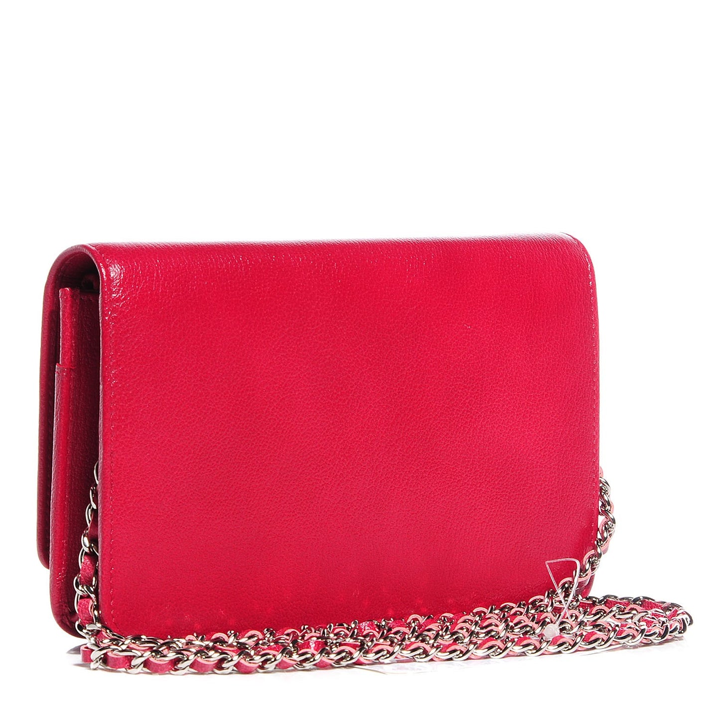 Goatskin Embossed Jacket Wallet On Chain WOC Red