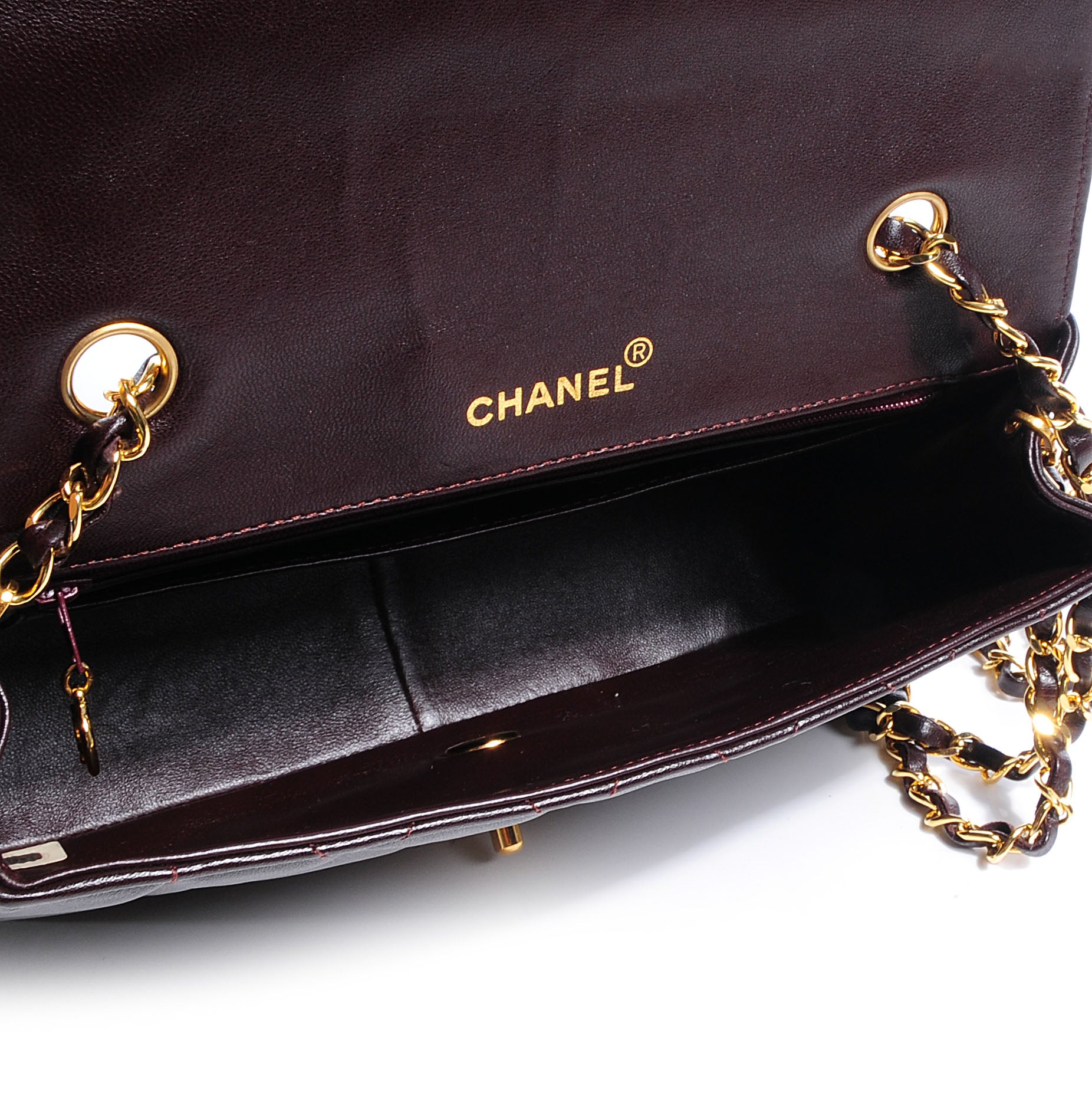 Chanel Lambskin Quilted Medium Flap Bag Dark Purple 5 of 8