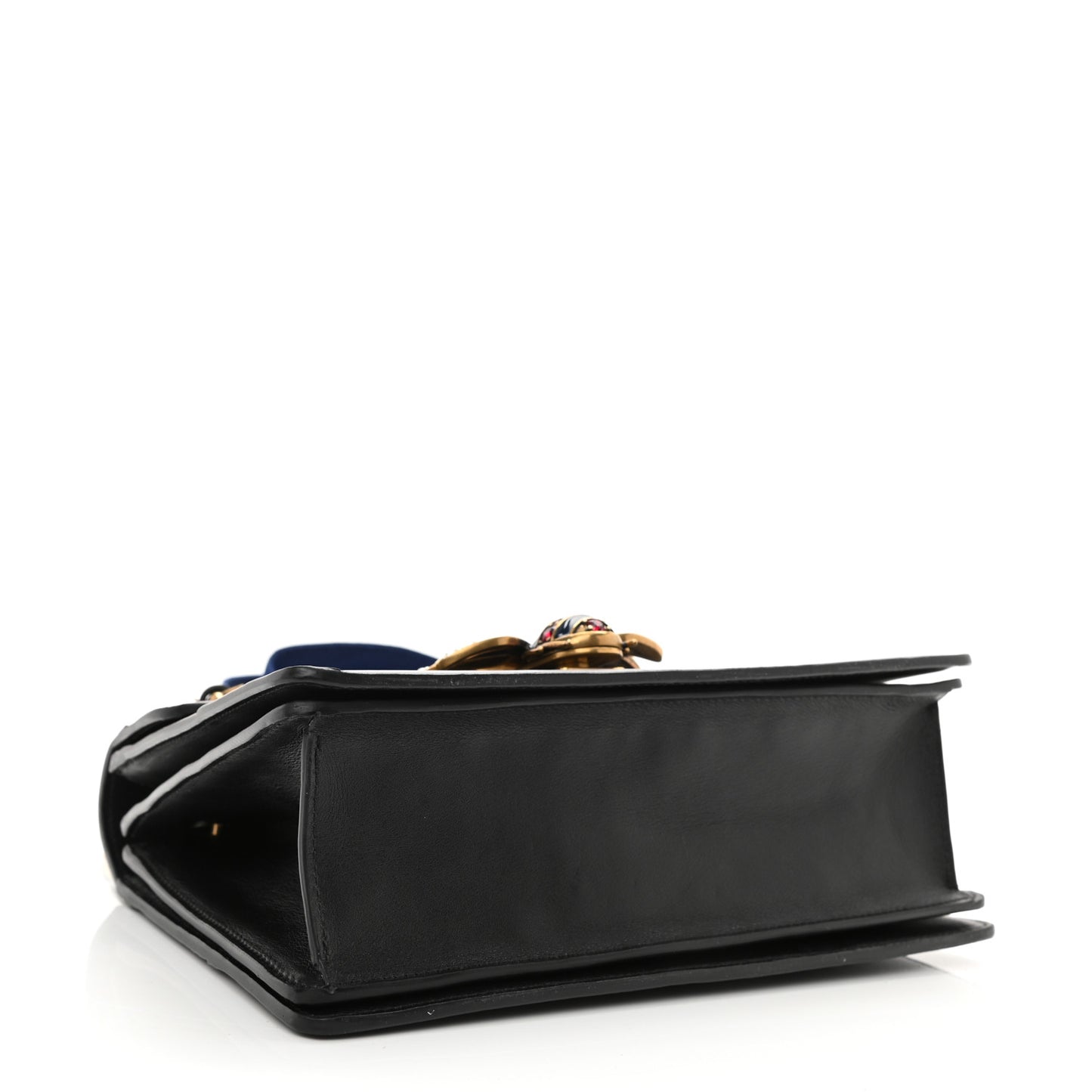 Calfskin Sylvie Web Small Queen Margaret Top Handle Bag Black
