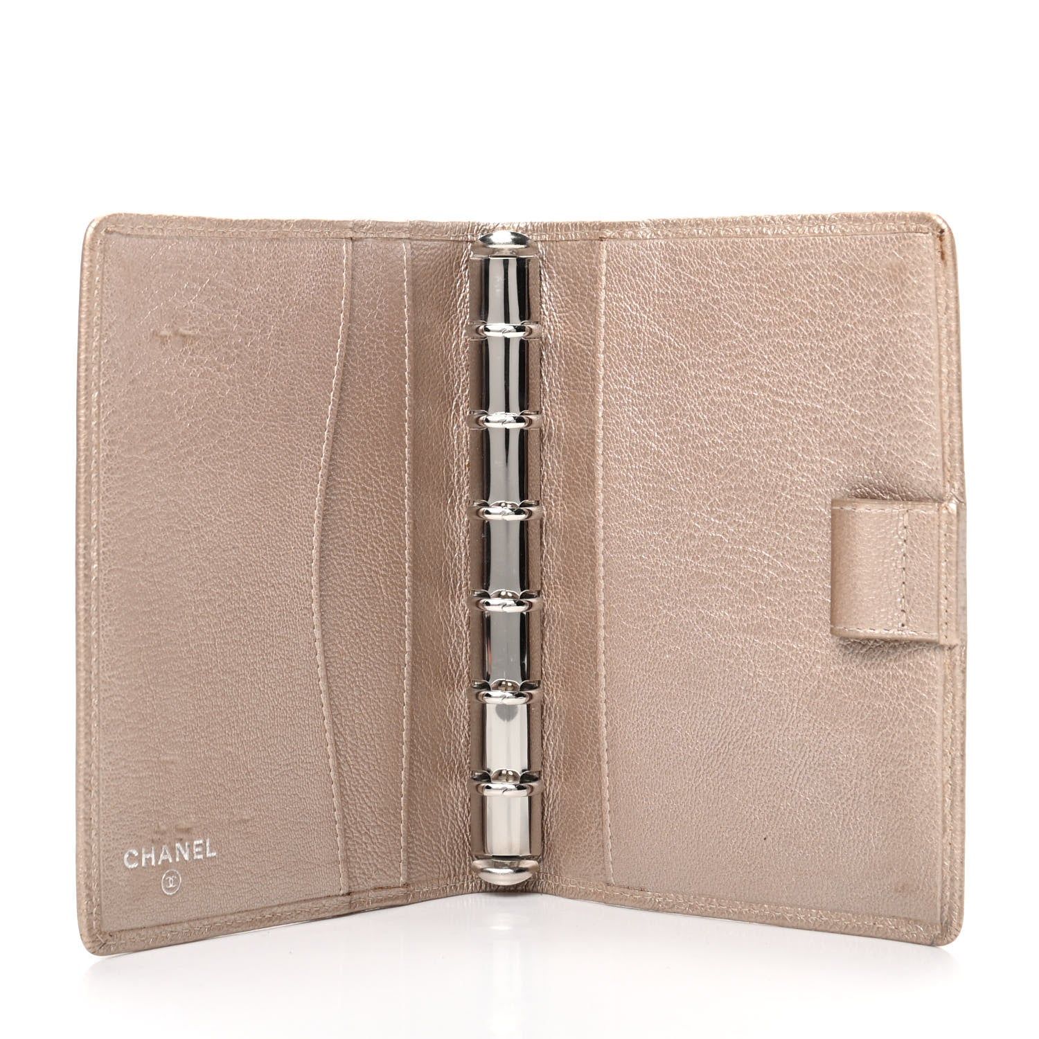 Chanel Metallic Goatskin Small Ring Agenda Planner Gold 5 of 7