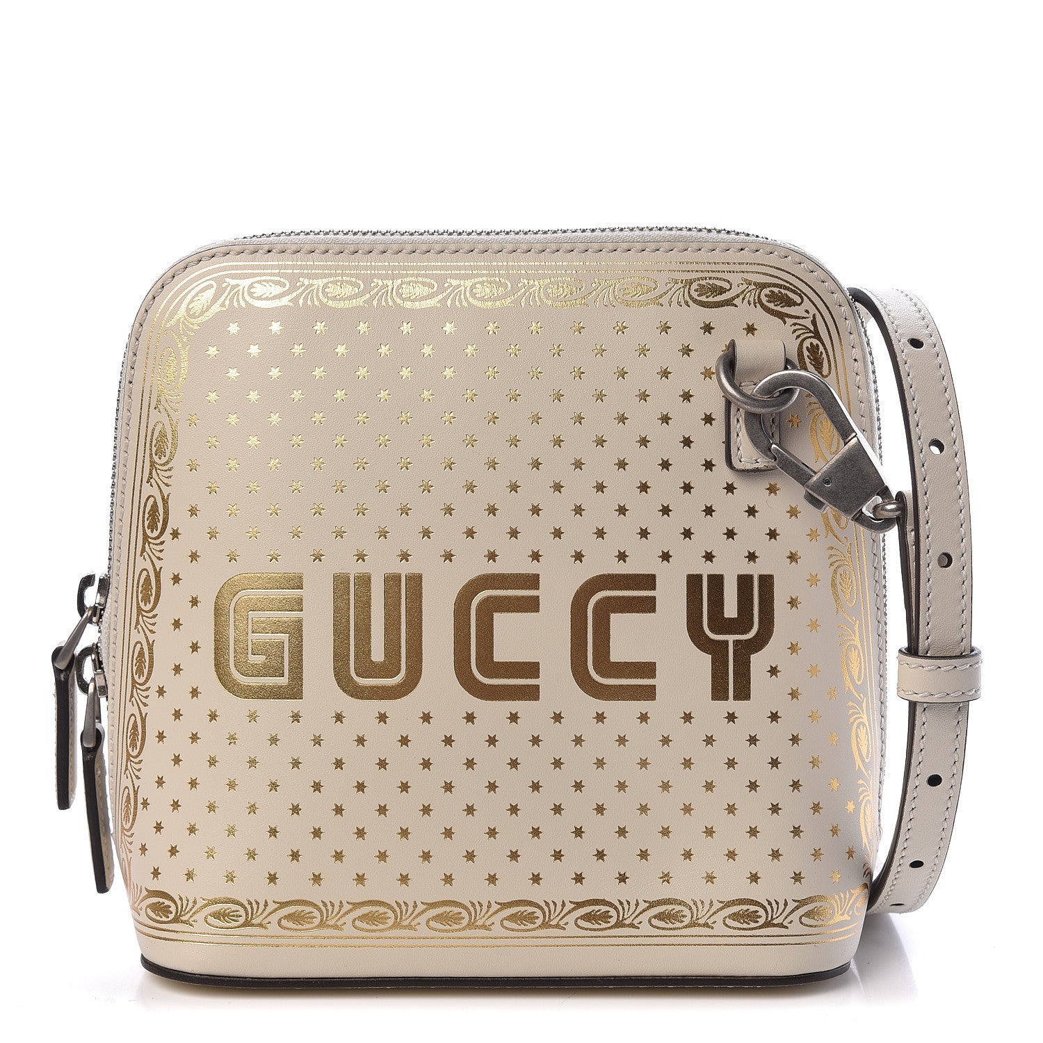 Gucci X SEGA Calfskin GUCCY Stars Mini Dome Shoulder Bag Mystic White Gold 1 of 10