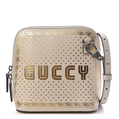Gucci X SEGA Calfskin GUCCY Stars Mini Dome Shoulder Bag Mystic White Gold 1 of 10