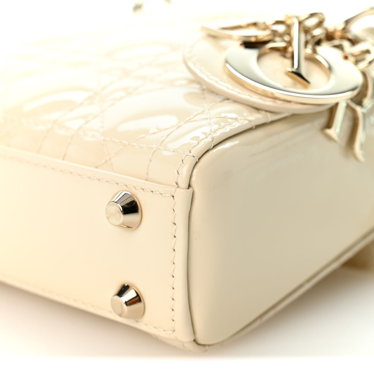Patent Cannage Micro Lady Dior White
