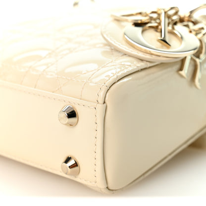 Christian Dior Patent Cannage Micro Lady Dior White 10 of 10
