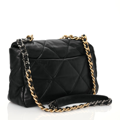 Chanel Goatskin Quilted Large Chanel 19 Flap Black 3 of 14