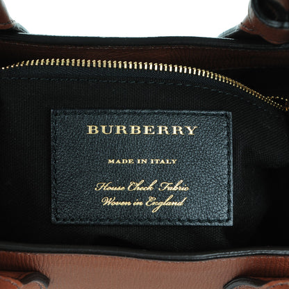 Burberry Grainy Calfskin House Check Small Banner Tote Tan 6 of 7