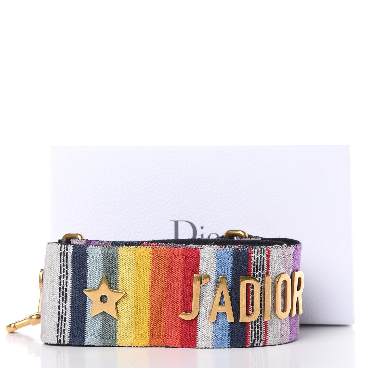 Christian Dior Canvas Embroidered Studded Rainbow J’Adior Shoulder Strap 5 of 5