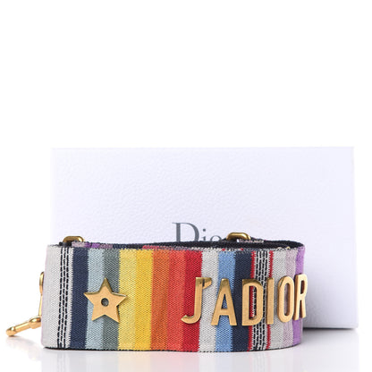 Christian Dior Canvas Embroidered Studded Rainbow J’Adior Shoulder Strap 5 of 5