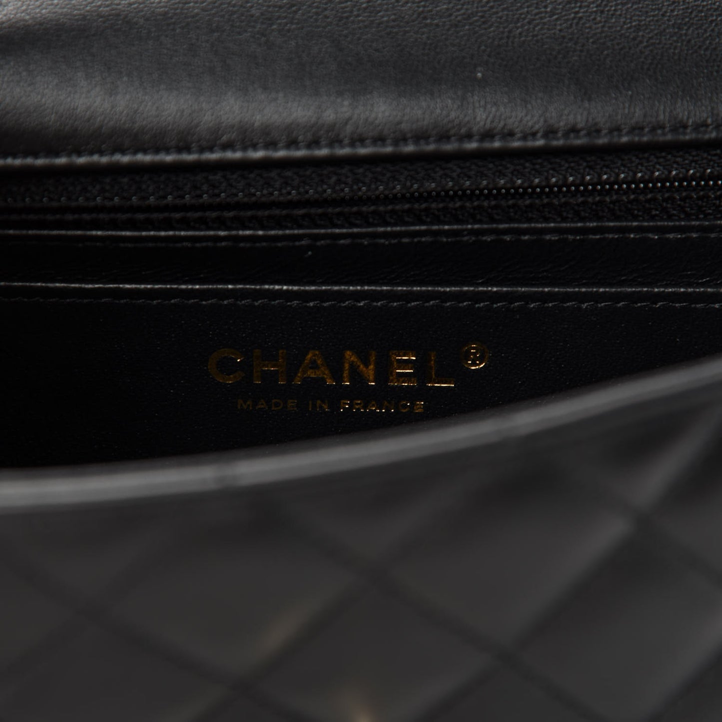 Lambskin Quilted Mini Coco Charms Rectangular Flap Black