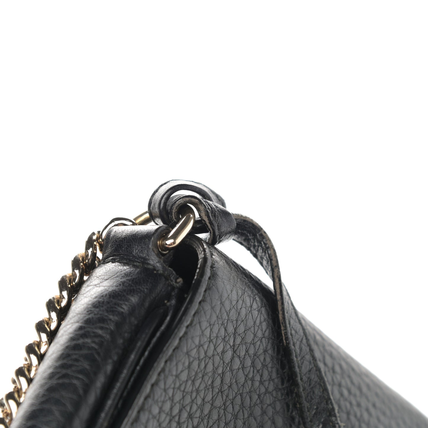 Pebbled Calfskin Medium Soho Flap Crossbody Black