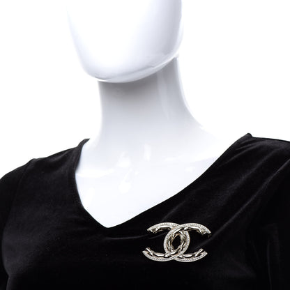 Chanel Baguette Crystal Quilted Vintage Allure CC Brooch Gold 2 of 4
