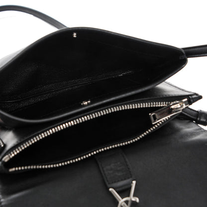 Saint Laurent Calfskin Monogram Tri Pocket Crossbody Bag Black 5 of 7