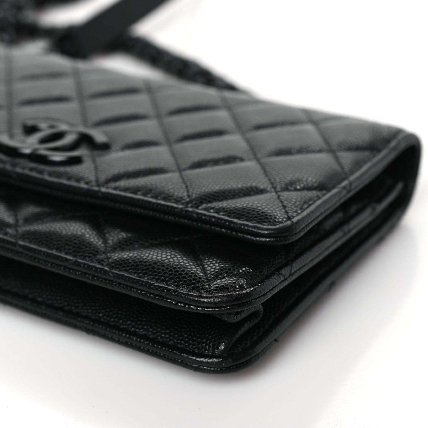 Caviar Quilted My Everything Wallet On Chain WOC Black