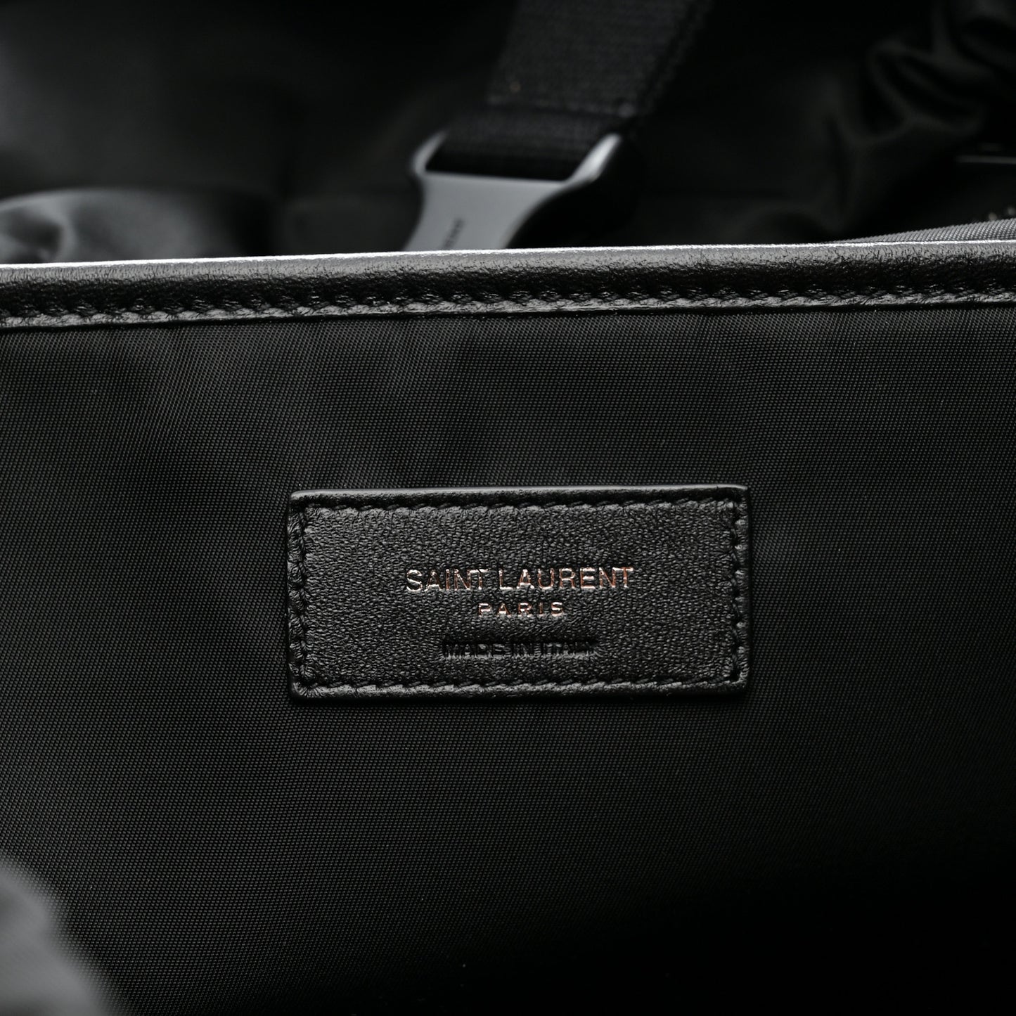 Lambskin Logo Debossed Backpack Black