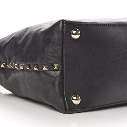 Valentino Garavani Vitello Rockstud Dome Satchel Black 7 of 10