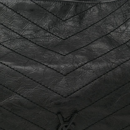 Saint Laurent Crinkled Calfskin Matelasse Monogram Medium Niki Shopper Tote  Black 8 of 11