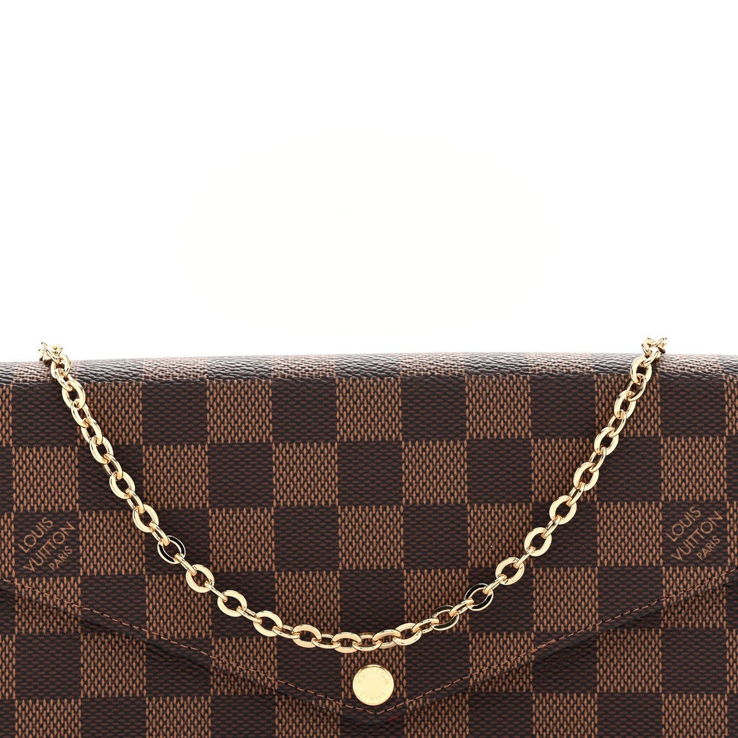 Louis Vuitton Damier Ebene Pochette Felicie Chain Wallet 8 of 11