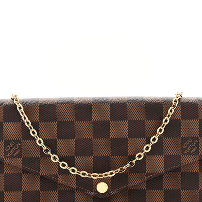 Louis Vuitton Damier Ebene Pochette Felicie Chain Wallet 8 of 11
