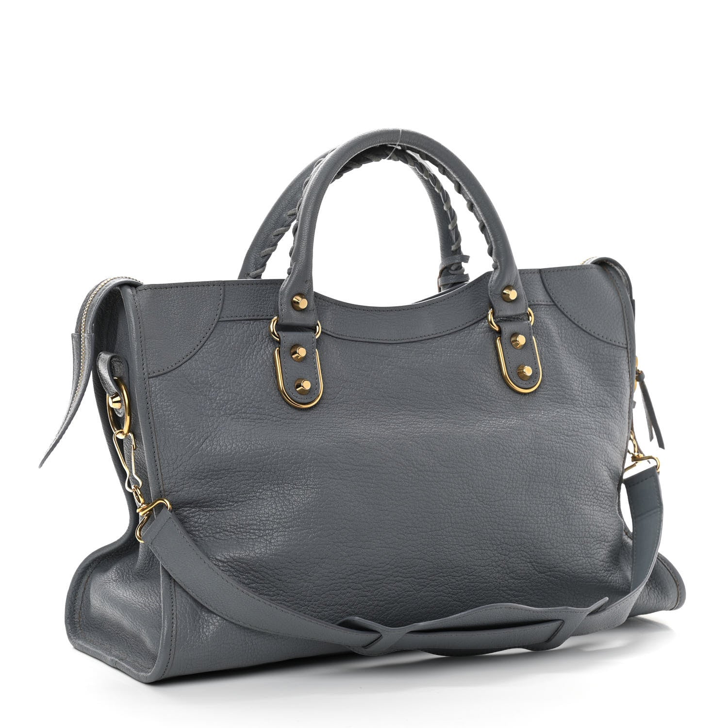 Balenciaga Chevre Gold Metallic Edge Hardware City Bleu Acier 3 of 10